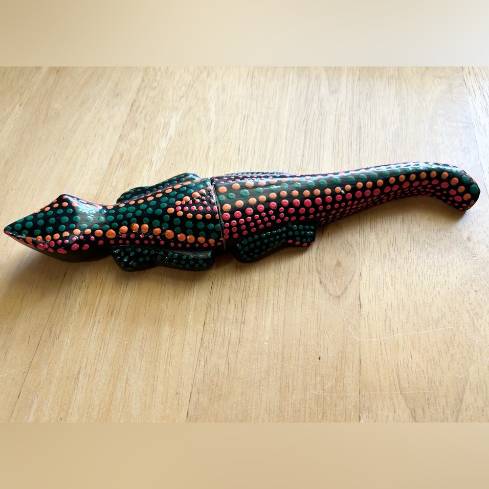 Bali Lizard Handmade Indonesia Ten Thousand Villages Fair Trade Painted Folk Art